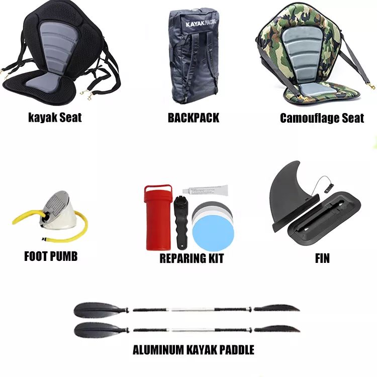 Vaixells de rem de PVC més populars, caiacs de mida personalitzada 3M 4M, vaixell de pesca inflable amb tots els accessoris (3)